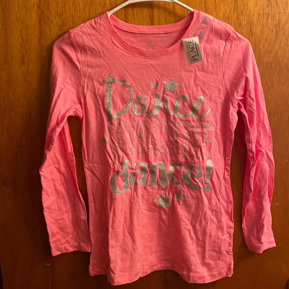 1989 Place Other - 1989 Place Girl's Pink Long Sleeve "Dance" Graphic Print Top